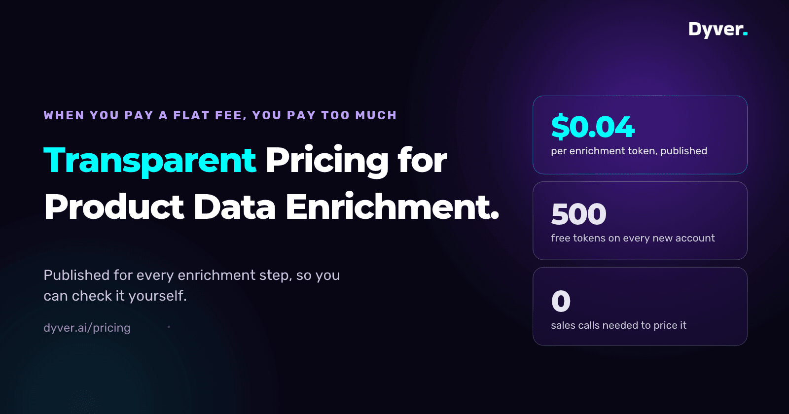 When You Pay a Flat Fee, You Pay Too Much. Introducing Dyver's Transparent Pricing for Product Data Enrichment